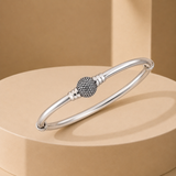 7 Inch Ball Bead Bangle Bracelet in 925 Silver