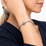 7 Inch Ball Bead Bangle Bracelet in 925 Silver