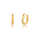 Classic Bamboo Hoop Earrings in 14K Gold Plated
