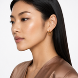 Classic Bamboo Hoop Earrings in 14K Gold Plated