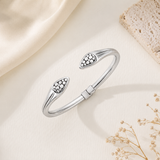 7 Inch Beaded Cuff Style Bangle in 925 Silver