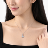 1/4 Carat Natural Diamond 2 Hearts Infinity Pendant Necklace in Sterling Silver
