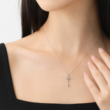 1/20 Carat Natural Diamond Key to Her Heart Pendant Necklace in Sterling Silver