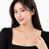 1/20 Carat Natural Diamond Key to Her Heart Pendant Necklace in Sterling Silver