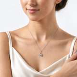 1/10 Carat Natural Diamond Teardrop Pendant Necklace in Sterling Silver