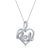 1/6 Carat Natural Diamond Heart Pendant Necklace in 10K White Gold