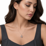 1/6 Carat Natural Diamond Heart Pendant Necklace in 10K White Gold
