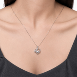 1/6 Carat Natural Diamond Heart Pendant Necklace in 10K White Gold