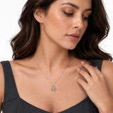0.08 Carat Natural Diamond Heart Pendant Necklace in 10K White Gold