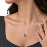 0.08 Carat Natural Diamond Heart Pendant Necklace in 10K White Gold