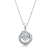 0.03 Carat Natural Diamond Heart Pendant Necklace in 10K White Gold