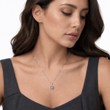 0.03 Carat Natural Diamond Heart Pendant Necklace in 10K White Gold