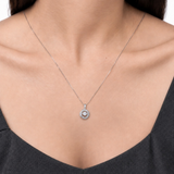 0.03 Carat Natural Diamond Heart Pendant Necklace in 10K White Gold
