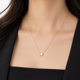 Created with Swarovski® Zirconia 10K Gold Emerald-Cut Solitaire Pendant Zirconia
