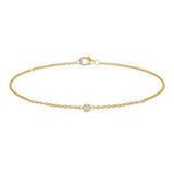 Golden Dew Solitaire Lab Diamond Bezel Bracelet in 10k Gold