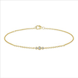 Golden Dew Trio Lab Diamond Bracelet in 10k Gold