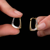 Prism Two Tone Hoops in 14k Gold