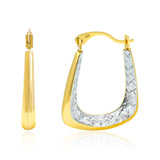 Prism Two Tone Hoops in 14k Gold