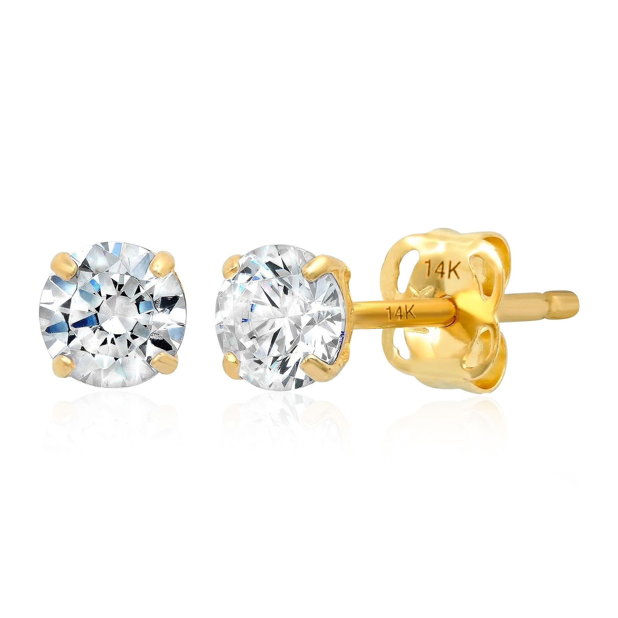 Everyday Cubic Zirconia Studs in 14k Gold