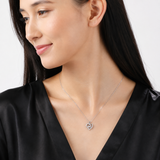 Sterling Silver Dancing Diamond Heart Pendant Necklace