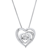 1/8 Carat Natural Diamond Heart Pendant Necklace in Sterling Silver