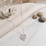 1/8 Carat Natural Diamond Heart Pendant Necklace in Sterling Silver