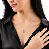 1/8 Carat Natural Diamond Heart Pendant Necklace in Sterling Silver