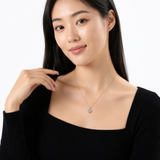 1/7 Carat Natural Diamond Dancing Heart Necklace in Sterling Silver