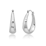 Hammered Finish Hoop Earrings in 925 Silver
