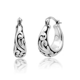 Filigree Hoop Earrings in 925 Silver