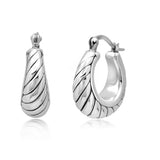 Braided Twist Hoop Earrings in 925 Silver