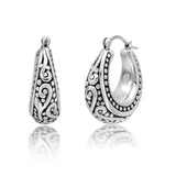 Beaded Filigree Hoops in 925 Silver