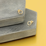 Open Circle Studs in 14k Gold
