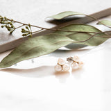 Trinity Freshwater Pearl & Diamond Studs in Silver