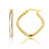 Edge Two Tone Hoops in 14k Gold