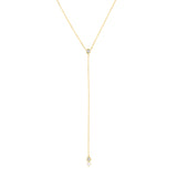 Golden Dew Lab Diamond Y Necklace in 10k Gold