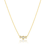 Golden Dew Trio Lab Diamond Necklace in 10k Gold