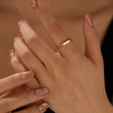 Esme Knife Edge Signet Ring in 14k Gold
