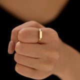 Esme Knife Edge Signet Ring in 14k Gold