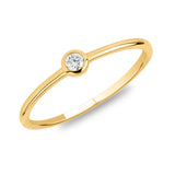 Golden Dew Lab Diamond Bezel Ring in 10k Gold