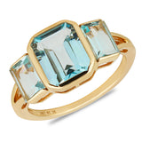Atlantis Three Stone Topaz Ring in 14k Gold