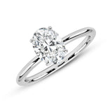 3 Carat Oval Solitaire Cubic Zirconia Engagement Ring in 14k Gold