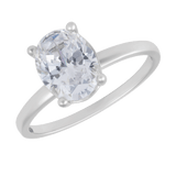 3 Carat Oval Solitaire Cubic Zirconia Engagement Ring in 14k Gold