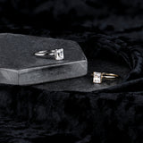 1.5 Carat Emerald Solitaire Cubic Zirconia Engagement Ring in 14k Gold
