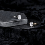 3 Carat Oval Solitaire Cubic Zirconia Engagement Ring in 14k Gold