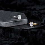 3 Carat Oval Solitaire Cubic Zirconia Engagement Ring in 14k Gold