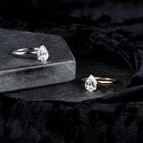 1.7 Carat Pear Solitaire Cubic Zirconia Engagement Ring in 14k Gold
