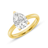 1.7 Carat Pear Solitaire Cubic Zirconia Engagement Ring in 14k Gold
