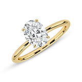 3 Carat Oval Solitaire Cubic Zirconia Engagement Ring in 14k Gold