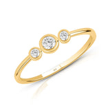 Golden Dew Trio Lab Diamond Bezel Ring in 10k Gold